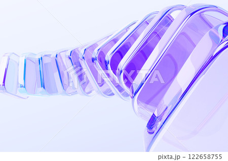 Abstract 3d background with row of crystal glass square plates. Holographic gradient light curve wave line pattern. Dynamic transparent cube block shapes. Render digital tech banner. 3D illustration Abstract 3d background with row of crystal glass square plates. Holographic gradient light curve wave line pattern. Dynamic transparent cube block shapes. Render digital tech banner. 3D illustration 122658755