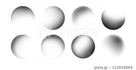Gradient dot spheres set isolated on white 122658864