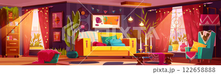 Boho living room interior 122658888