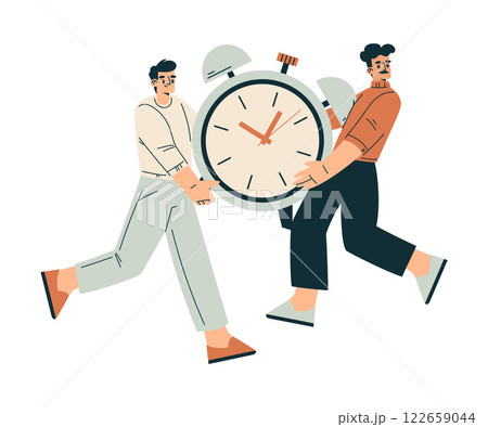 Time Management with Man Character Carry Clock Organizing Efficient Business Process Vector Illustration Time Management with Man Character Carry Clock Organizing Efficient Business Process Vector Illustration 122659044