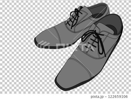グレーの男性用ビジネスシューズのイラスト(モノクロ・アイソメトリック) グレーの男性用ビジネスシューズのイラスト(モノクロ・アイソメトリック) 122659106