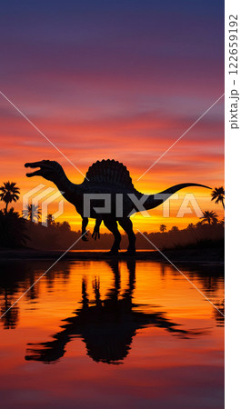 迫力満点!リアルなスピノサウルスの生態シーン 迫力満点!リアルなスピノサウルスの生態シーン 122659192