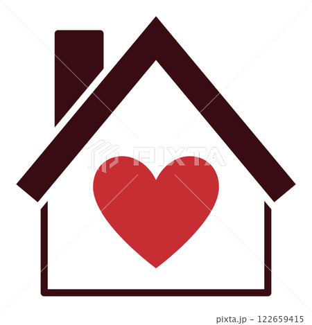 House with Red Heart vector icon or symbol for love House with Red Heart vector icon or symbol for love 122659415