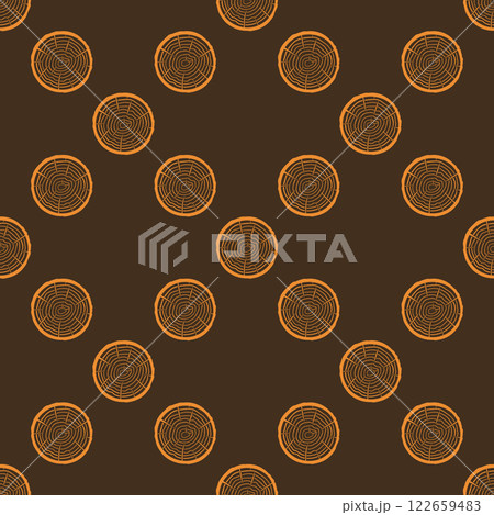 Round Tree Trunk Cuts vector concept brown seamless pattern Round Tree Trunk Cuts vector concept brown seamless pattern 122659483