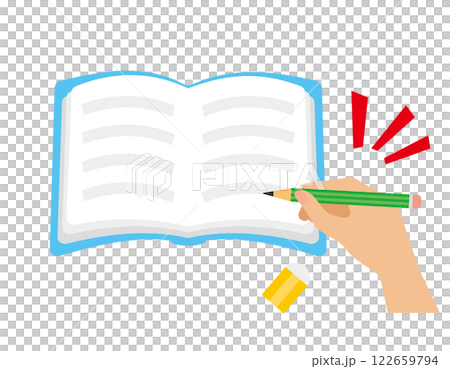手中的鉛筆插圖文具圖標 122659794