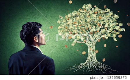 お金のなる木(AI生成画像) お金のなる木(AI生成画像) 122659876