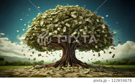 お金のなる木(AI生成画像) お金のなる木(AI生成画像) 122659878
