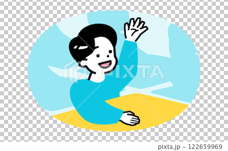 自信に満ちた小学生の男の子が、塾の授業で手を上げる挙手のイラスト：学校でも輝く子供たち 122659969