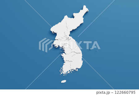 Korea Peninsula Map. 3D Rendering Korea Peninsula Map. 3D Rendering 122660795