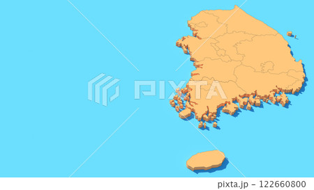 Republic of Korea Map. 3D Rendering 122660800