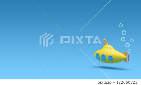 Submarine in the Sea Background. 3D Rendering 122660823