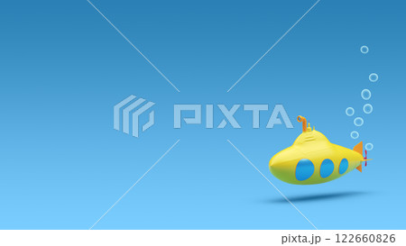Submarine in the Sea Background. 3D Rendering 122660826