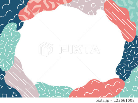 手描き模様のトレンドカラーフレーム 122661008