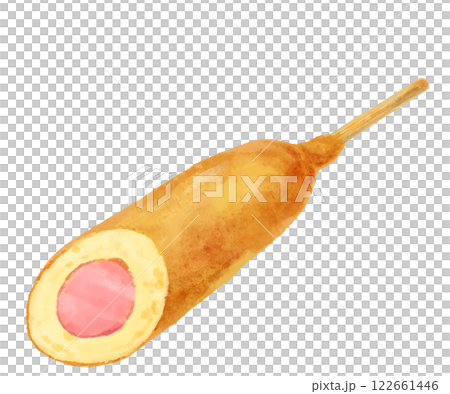 アメリカンドッグの断面の手描きイラスト アメリカンドッグの断面の手描きイラスト 122661446