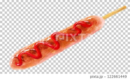 烤法蘭克福香腸(番茄醬)的插圖 烤法蘭克福香腸(番茄醬)的插圖 122661449