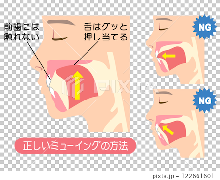 如何正確喵喵叫:正確且不正確的舌頭位置 如何正確喵喵叫:正確且不正確的舌頭位置 122661601