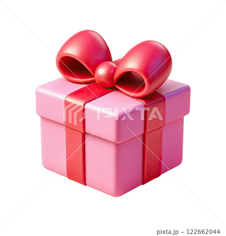 3D pink gift boxes with ribbon in pastel over white background. 3D pink gift boxes with ribbon in pastel over white background. 122662044