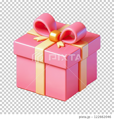 3D pink gift boxes with ribbon in pastel over white background. 122662046
