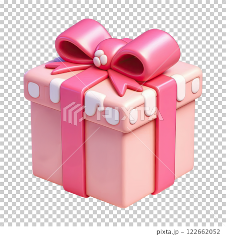 3D pink gift boxes with ribbon in pastel over white background. 3D pink gift boxes with ribbon in pastel over white background. 122662052