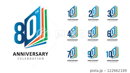 Set of anniversary design paper number Set of anniversary design paper number 122662189