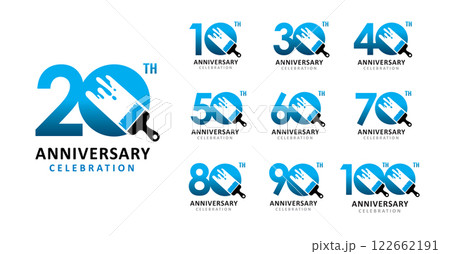 Set of anniversary design paint number Set of anniversary design paint number 122662191