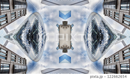 london skyline abstract mirrored pattern 122662654