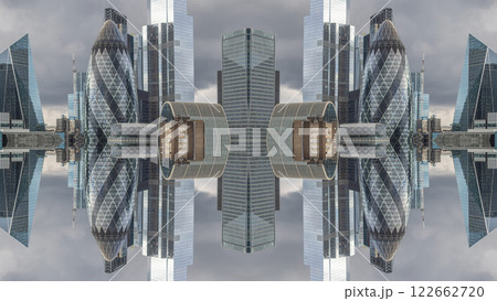 london skyline abstract mirrored pattern 122662720