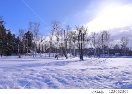 《北海道》雪の旭山動物園、立木の風景 《北海道》雪の旭山動物園、立木の風景 122662802