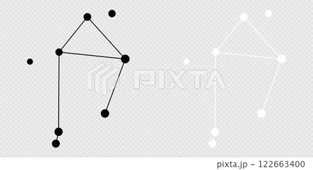 Libra constellation map set. Vector illustration. Libra constellation map set. Vector illustration. 122663400