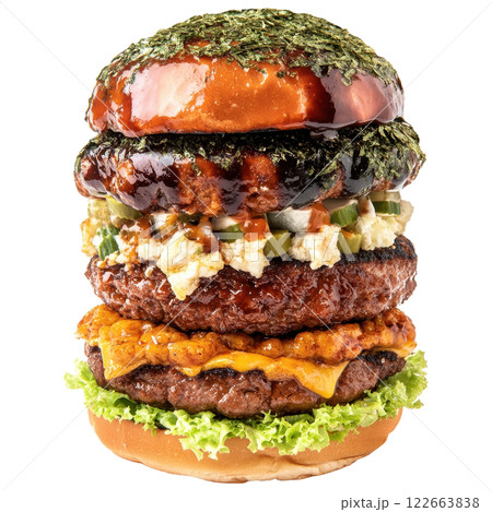 Sasebo Burger from Nagasaki with Layered Ingredients and Textures 122663838
