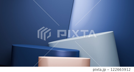 blue valentine style stand product podium display with blank backdrops. 3d blue valentine style stand product podium display with blank backdrops. 3d 122663912