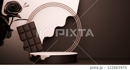 valentine white and chocolate style stand product podium display with blank backdrops. valentine white and chocolate style stand product podium display with blank backdrops. 122663978