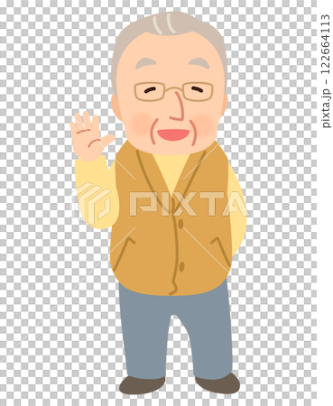Elderly man, facial expression pose, senior, elderly, late elderly Elderly man, facial expression pose, senior, elderly, late elderly 122664113