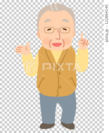 Elderly man, facial expression pose, senior, elderly, late elderly Elderly man, facial expression pose, senior, elderly, late elderly 122664140