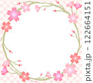 桜の花の正方形のベクターサークルフレーム 122664151