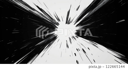 Abstract black and white explosion design with dynamic lines and energy 122665144