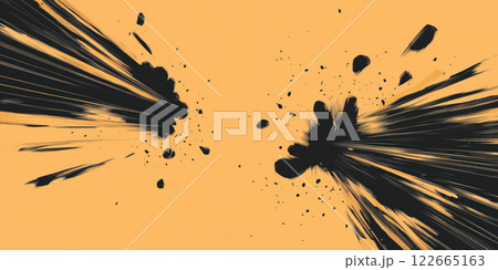 Black and white comic style explosion with dynamic motion effects 122665163