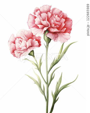 水彩風のカーネーションの花　AI画像 122665989