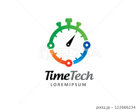 Clock technology logo symbol or icon template 122666234