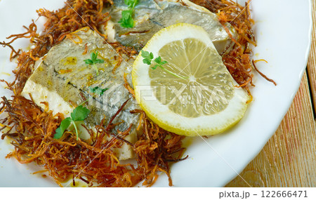 Hake with Bayonne Ham Hake with Bayonne Ham 122666471