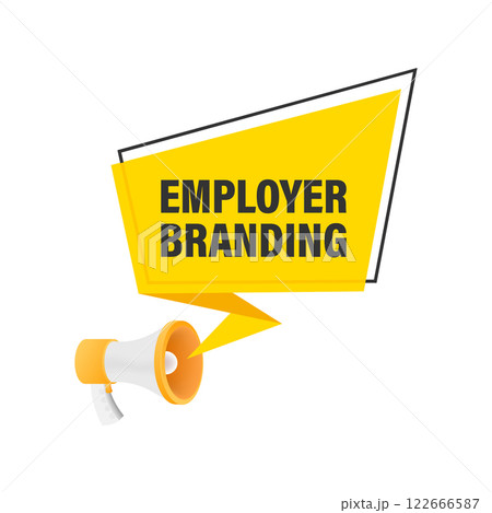 Megaphone Announcing Employer Branding with Speech Bubble Megaphone Announcing Employer Branding with Speech Bubble 122666587