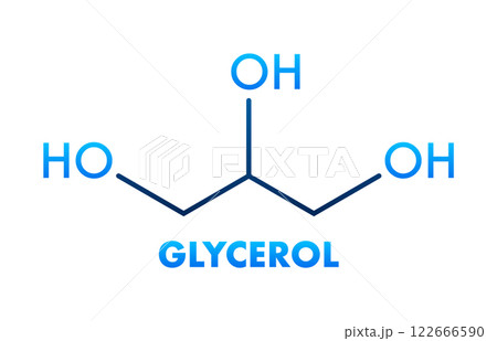 Glycerol Molecular Structure with Hydroxyl Groups forming Sugar Alcohol Glycerol Molecular Structure with Hydroxyl Groups forming Sugar Alcohol 122666590