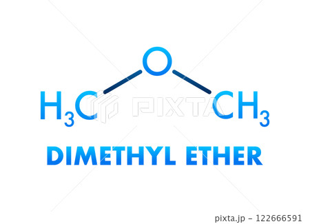 Dimethyl Ether Skeletal Formula Chemical Structure on White Background Dimethyl Ether Skeletal Formula Chemical Structure on White Background 122666591