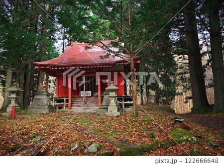 晩秋の遠野市 苔に囲まれた白石稲荷神社 晩秋の遠野市 苔に囲まれた白石稲荷神社 122666648