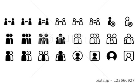 いろいろな人物のアイコンイラストセット いろいろな人物のアイコンイラストセット 122666927