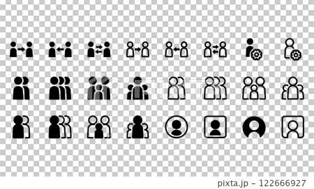 いろいろな人物のアイコンイラストセット いろいろな人物のアイコンイラストセット 122666927