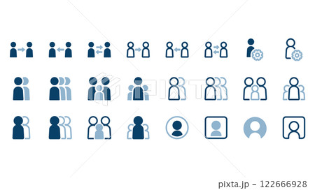 いろいろな人物のアイコンイラストセット 122666928