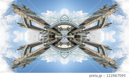 london skyline abstract mirrored pattern 122667095
