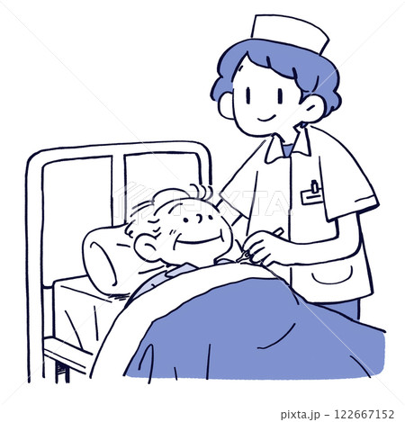 患者を診察をする医療従事者のイラスト 122667152