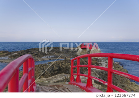 津軽国定公園、袰月海岸の潮騒橋と渚橋 青森 津軽国定公園、袰月海岸の潮騒橋と渚橋 青森 122667274